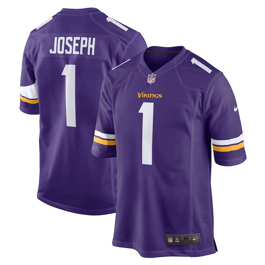 Men Minnesota Vikings 1 Greg Joseph Nike Purple Game NFL Jersey